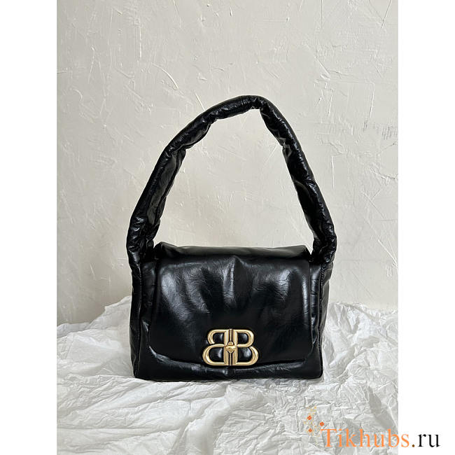 Balenciaga Small Monaco Black Shoulder Bag 26.9x16x9.9cm - 1