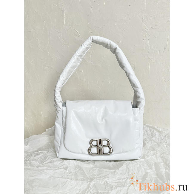 Balenciaga Small Monaco White Shoulder Bag 26.9x16x9.9cm - 1
