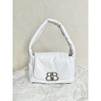 Balenciaga Small Monaco White Shoulder Bag 26.9x16x9.9cm