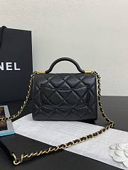 Chanel Handle Flap Bag Black Caviar Gold 18x13x8cm - 5