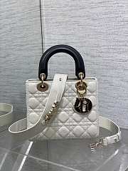 Dior Small Lady Bag White Black 20cm - 1