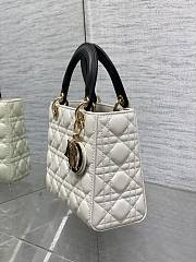Dior Small Lady Bag White Black 20cm - 4