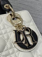 Dior Small Lady Bag White Black 20cm - 3