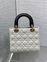 Dior Small Lady Bag White Black 20cm - 2