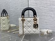 Dior Mini Lady Bag White Black 17cm - 1