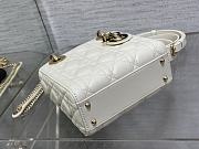 Dior Mini Lady Bag White Black 17cm - 6