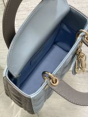 Dior Small Lady Bag Two-Tone Sky Blue Steel Gray 20cm - 2