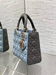 Dior Small Lady Bag Two-Tone Sky Blue Steel Gray 20cm - 4