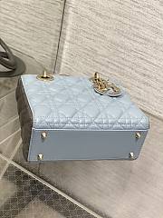 Dior Small Lady Bag Two-Tone Sky Blue Steel Gray 20cm - 3