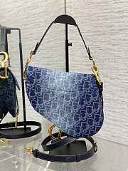 Dior Saddle Bag Strap Blue Denim Oblique 25.5 x 20 x 6.5 cm - 2