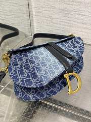 Dior Saddle Bag Strap Blue Denim Oblique 25.5 x 20 x 6.5 cm - 3