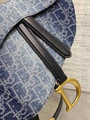Dior Saddle Bag Strap Blue Denim Oblique 25.5 x 20 x 6.5 cm - 5