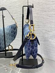 Dior Saddle Bag Strap Blue Denim Oblique 25.5 x 20 x 6.5 cm - 6