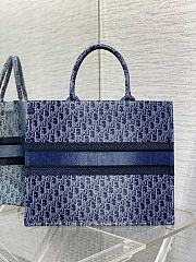 Dior Large Book Tote Blue Denim Oblique Jacquard 42x35x18.5cm - 2