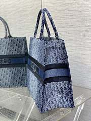 Dior Large Book Tote Blue Denim Oblique Jacquard 42x35x18.5cm - 4