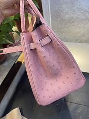 Hermes Birkin 25 Bag Pink Ostrich Gold 25cm - 3