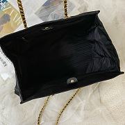 Prada Quilted Nylon Chain Shoulder Bag Black 42x10x29cm - 6