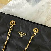 Prada Quilted Nylon Chain Shoulder Bag Black 42x10x29cm - 5