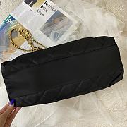 Prada Quilted Nylon Chain Shoulder Bag Black 42x10x29cm - 4