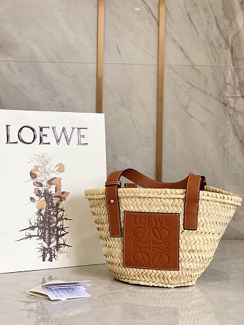 Loewe Small Basket Bag Brown Palm Leaf 33x17x13cm