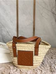 Loewe Small Basket Bag Brown Palm Leaf 33x17x13cm - 3