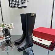 Valentino Garavani Vlogo Leather Black Boots - 2