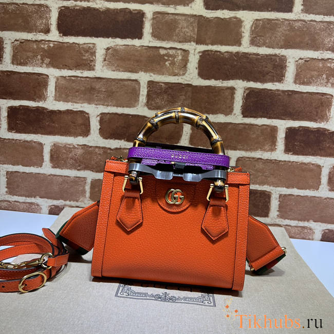 Gucci Diana Mini Tote Bag Orange 20x16x10cm - 1