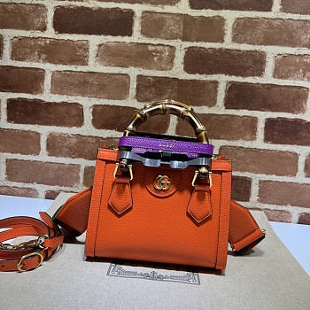 Gucci Diana Mini Tote Bag Orange 20x16x10cm