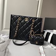 Chanel Shopping Tote Bag Black Caviar Gold 24x30.5cm - 1