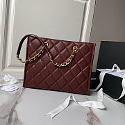 Chanel Shopping Tote Bag Red Wine Caviar Gold 24x30.5cm - 6