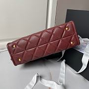 Chanel Shopping Tote Bag Red Wine Caviar Gold 24x30.5cm - 5