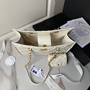 Chanel Shopping Tote Bag White Caviar Gold 24x30.5cm - 4