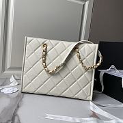 Chanel Shopping Tote Bag White Caviar Gold 24x30.5cm - 3