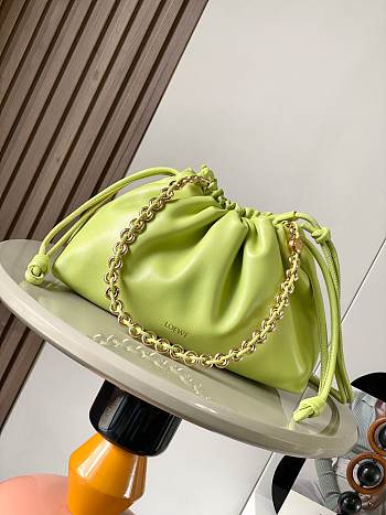 Loewe Flamenco Purse Bag Green Lambskin 30x20x10.5cm