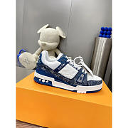 Louis Vuitton Monogram LV Trainer Sneaker Denim Blue - 1