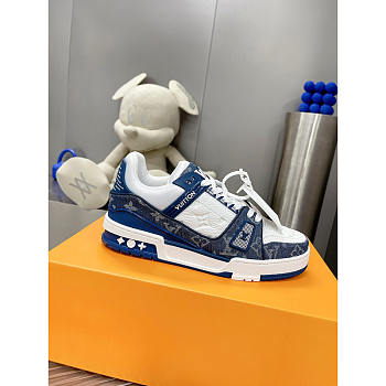 Louis Vuitton Monogram LV Trainer Sneaker Denim Blue