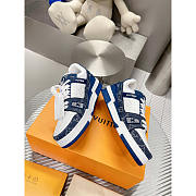 Louis Vuitton Monogram LV Trainer Sneaker Denim Blue - 5