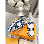 Louis Vuitton Monogram LV Trainer Sneaker Denim Blue - 2