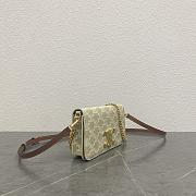 Celine Triomphe Canvas Chain Shoulder Bag Grege 20.5×14×4cm - 2
