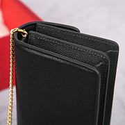 Valentino Garavani Small Leather Chain Wallet Black 20x10.5x4cm - 6