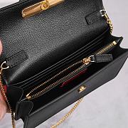 Valentino Garavani Small Leather Chain Wallet Black 20x10.5x4cm - 2