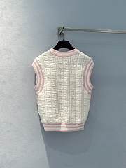 Balmain Monogrammed Bouclette Knitted Top Pink - 3