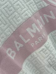 Balmain Monogrammed Bouclette Knitted Top Pink - 2