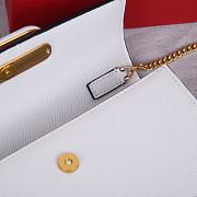 Valentino Garavani Small Leather Chain Wallet White 20x10.5x4cm - 5
