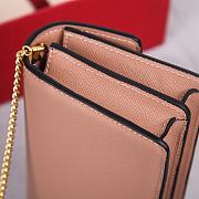 Valentino Garavani Small Leather Chain Wallet Pink 20x10.5x4cm - 6