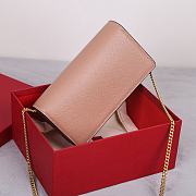 Valentino Garavani Small Leather Chain Wallet Pink 20x10.5x4cm - 3