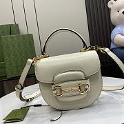 Gucci Horsebit 1955 Mini Top Handle Bag White 18x15x6.5cm - 1