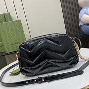 Gucci GG Marmont Small Shoulder Bag Black Patent 24x13x7cm - 3
