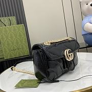 Gucci Mini Marmont Bag Black Patent 22x14x6cm - 6