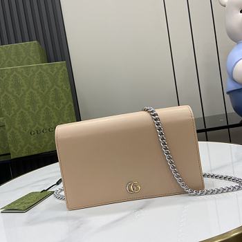 Gucci GG Marmont Chain Wallet Beige 20x12.5x4cm